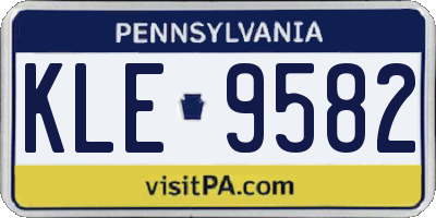 PA license plate KLE9582