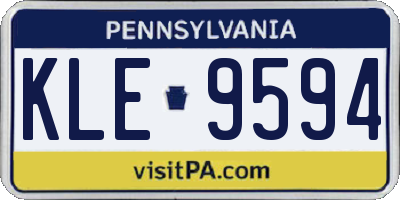 PA license plate KLE9594