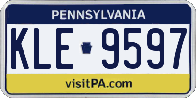 PA license plate KLE9597