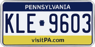 PA license plate KLE9603