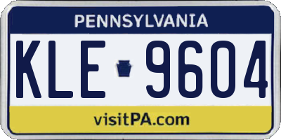 PA license plate KLE9604