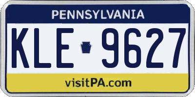PA license plate KLE9627