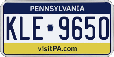 PA license plate KLE9650