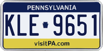 PA license plate KLE9651