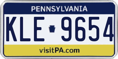 PA license plate KLE9654