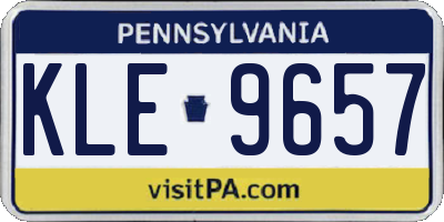 PA license plate KLE9657