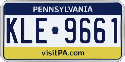 PA license plate KLE9661