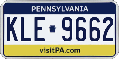 PA license plate KLE9662