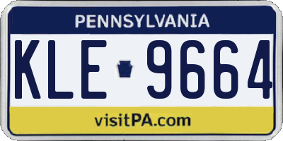 PA license plate KLE9664