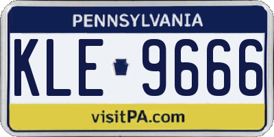 PA license plate KLE9666