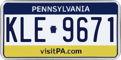 PA license plate KLE9671
