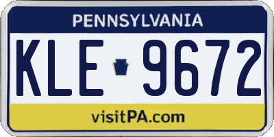 PA license plate KLE9672