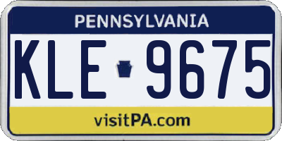 PA license plate KLE9675