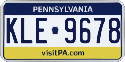 PA license plate KLE9678