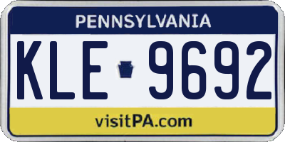 PA license plate KLE9692