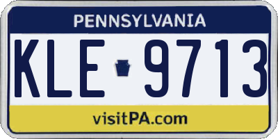 PA license plate KLE9713