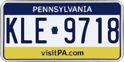 PA license plate KLE9718