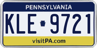 PA license plate KLE9721