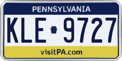 PA license plate KLE9727