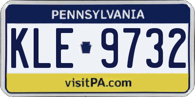 PA license plate KLE9732