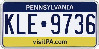 PA license plate KLE9736