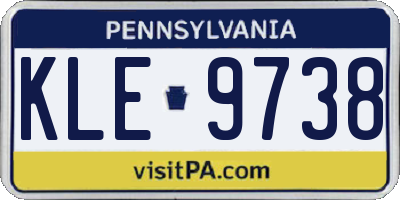 PA license plate KLE9738
