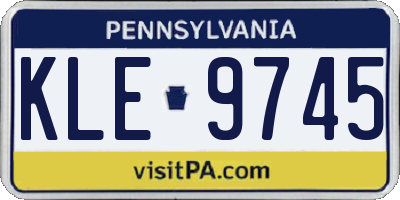 PA license plate KLE9745