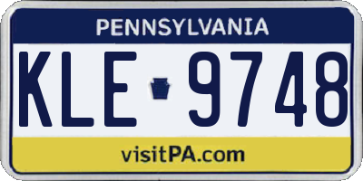 PA license plate KLE9748
