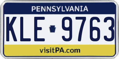 PA license plate KLE9763