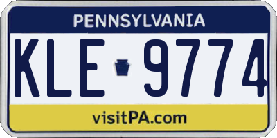 PA license plate KLE9774