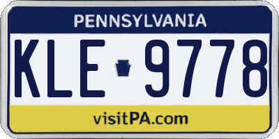 PA license plate KLE9778