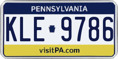 PA license plate KLE9786