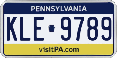 PA license plate KLE9789