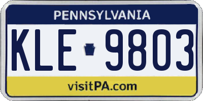 PA license plate KLE9803