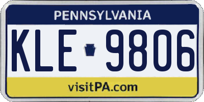 PA license plate KLE9806
