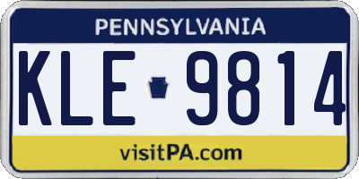PA license plate KLE9814