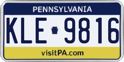PA license plate KLE9816