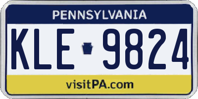 PA license plate KLE9824