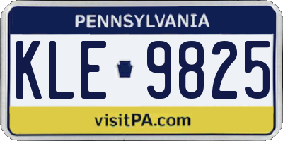 PA license plate KLE9825