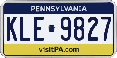 PA license plate KLE9827