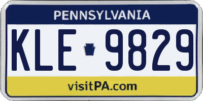 PA license plate KLE9829
