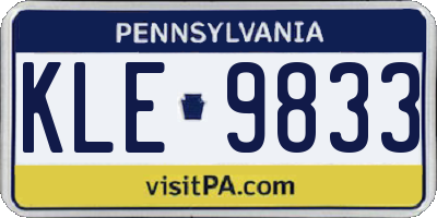 PA license plate KLE9833