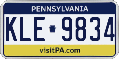 PA license plate KLE9834