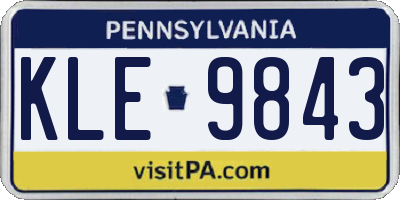 PA license plate KLE9843