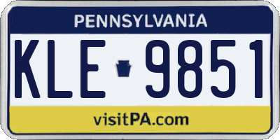 PA license plate KLE9851
