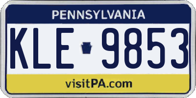 PA license plate KLE9853