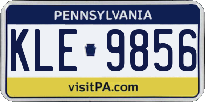 PA license plate KLE9856