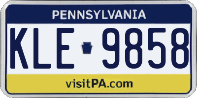 PA license plate KLE9858