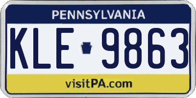 PA license plate KLE9863