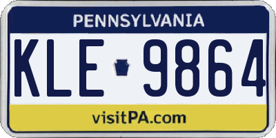PA license plate KLE9864